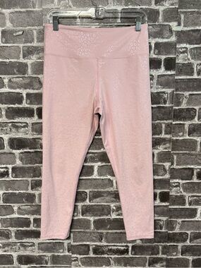Zyia Active cropped leggings pink shine leopard